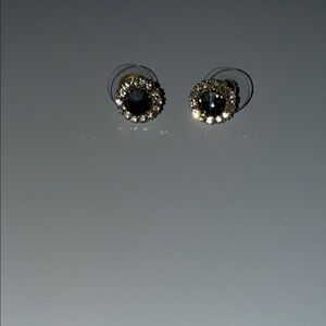 Elegant Gold and Black Stud Earrings